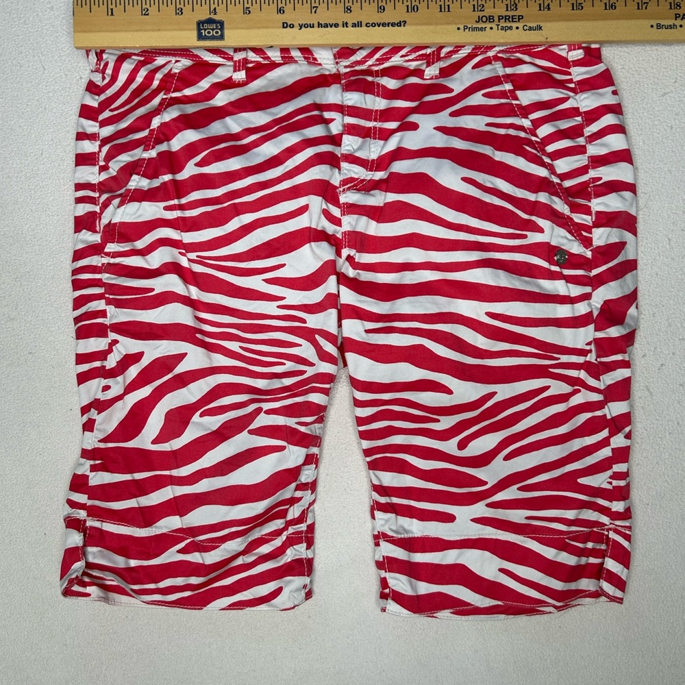 Pinkish red and White Zebra Print Shorts, size medium